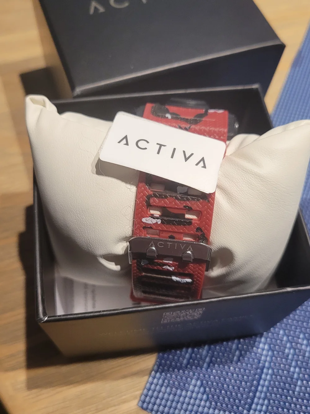 Ativa Red & Black Patterned Sport Watch Strap